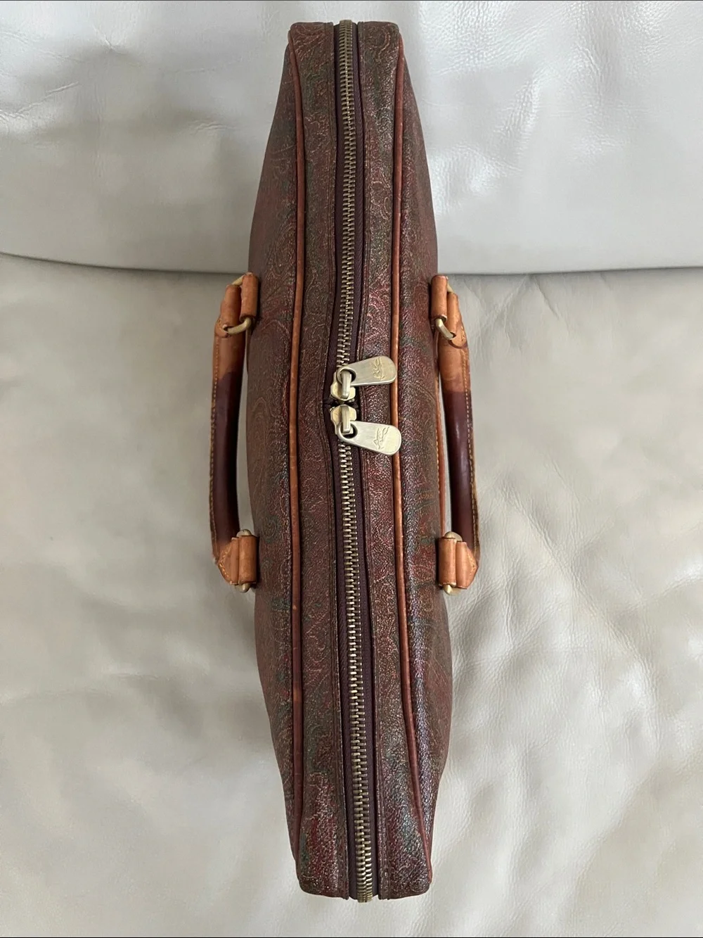 Etro Leather-Trim Paisley Zip-top Briefcase/Laptop Bag Unisex